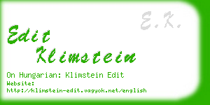 edit klimstein business card